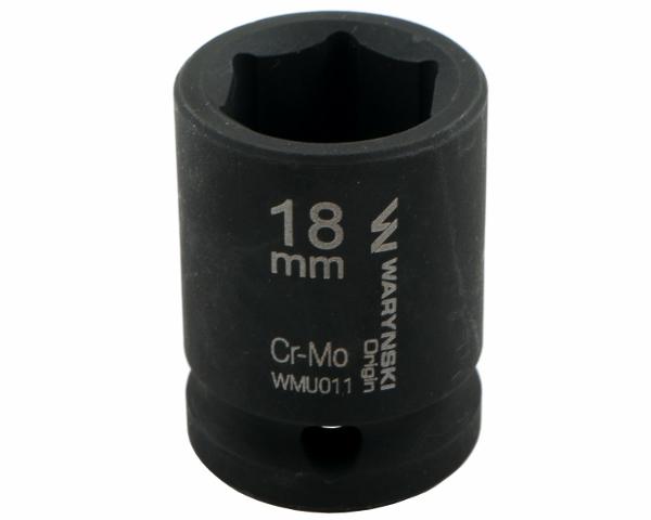 1/2" hexagonal impact socket. 18 . CrMo. DIN 3129. Waryński