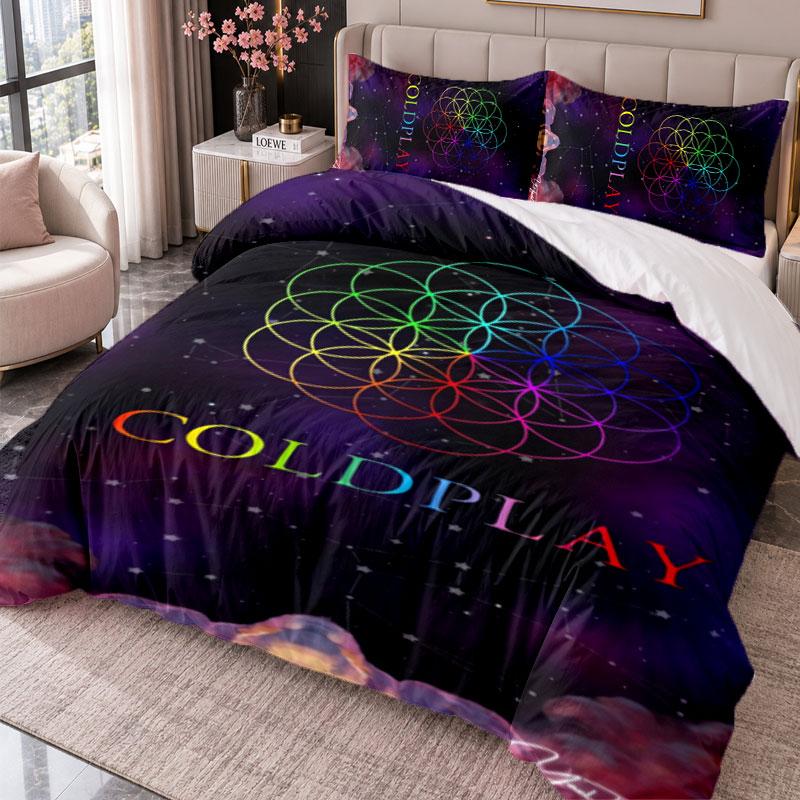 Coldplay 3Pcs Bedding Set Duvet Cover With Two Pillowcases For Bedroom Home Decoration