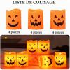 Bougies LED d'Halloween - AIMOONSA - Lot de 12 - Plastique - 4,5 x 3,7 cm - LED sans flamme