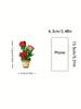 12 styles of adult granular flower pot building blocks, simulated bouquet assembly model toys, decorative and collectible gifts