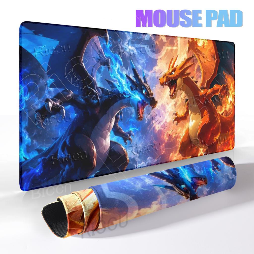 Pokemon Mouse Pads Charizard Aesthetics Carpet Offices Accessories Lock-edge Large Gamer Computer Rugs Non-slip Anime Table Mats
