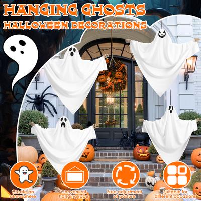 Halloween Hanging Ghosts for Home Indoor Front Yard Patio Lawn Outdoor Hanging Decoration Haunted House Bar Hanging Horror Prop