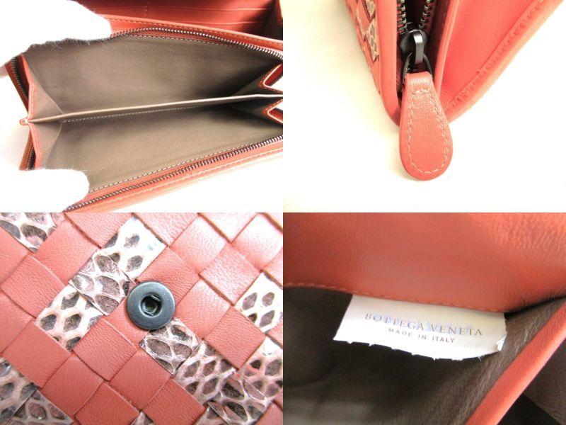 Autentisk BOTTEGA VENETA Intrecciato Lakserosa Skinn Bifold Lang Klafflommebok #9621 Oppusset