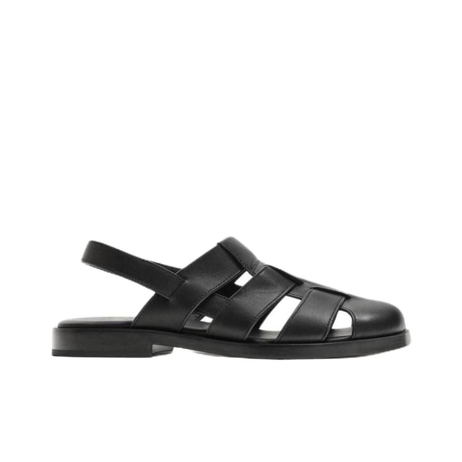 Zara Vintage Minimalist Roman Sandals Men Footwear Black 2441620800