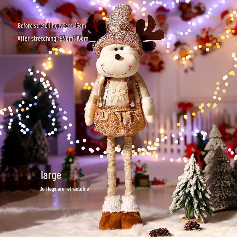 Christmas Cartoon Plush Doll Ornament: Santa, Snowman, Reindeer for Tree Decoration
