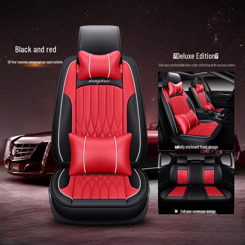 Universal Leather Car Seat Cover Set for Suzuki Tianyu SX4 Hatchback - Full Coverage, Four Seasons Use