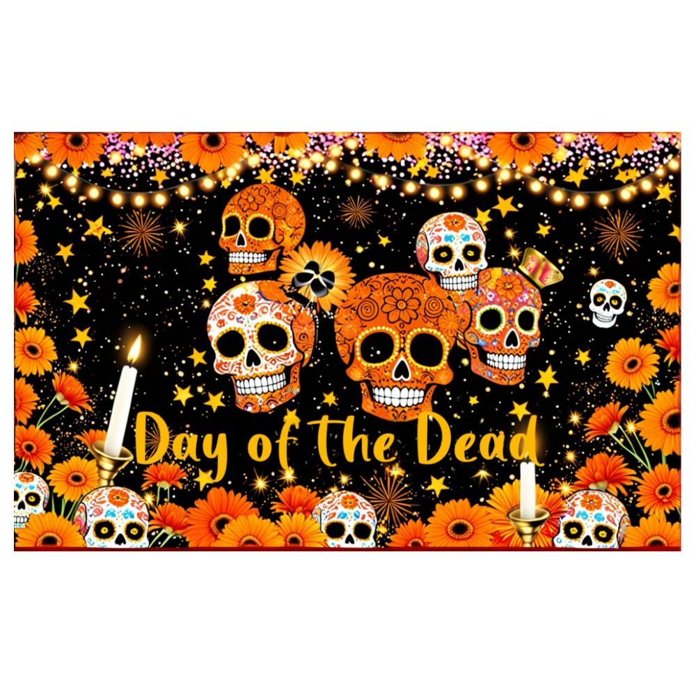 

Мексиканские Катрины Украшения День мертвых Баннер Мексиканский Dia DE Los Muertos Фон Декор для вечеринки в Мексике Поддержка Индивидуальный