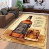 Jack Daniel's printed flannel carpet, non-slip, machine washable, soft, suitable for bedroom, living room, and children's room decoration