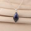 Sodalite Gemstone 925 Sterling Silver Statement Pretty Pendant 1.5" For Women PP-70-31