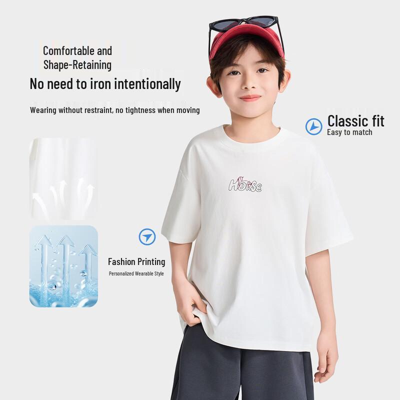 Luomeng Boys' Cool-Touch Antibacterial Short-Sleeve T-Shirt
