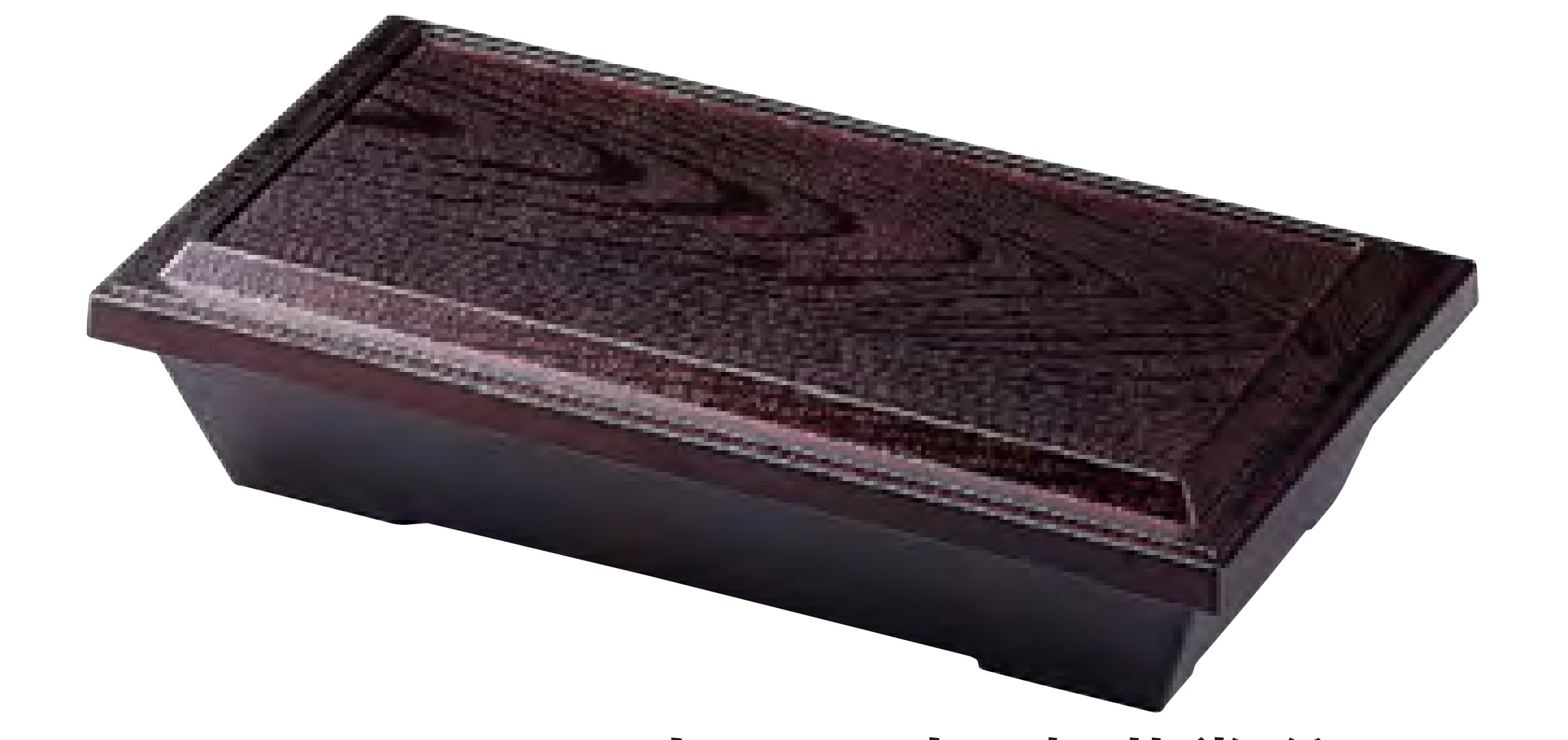 Wakaizumi Lacquerware Half Wood Grain Shokado Bento Dark Red 8.5-inch Box, C-3-57 C-3-58