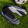 Ronaldo Football Shoes High-top Male Adult Student AG Spikes Female Children Artificial Grass Broken Nails Training Shoes