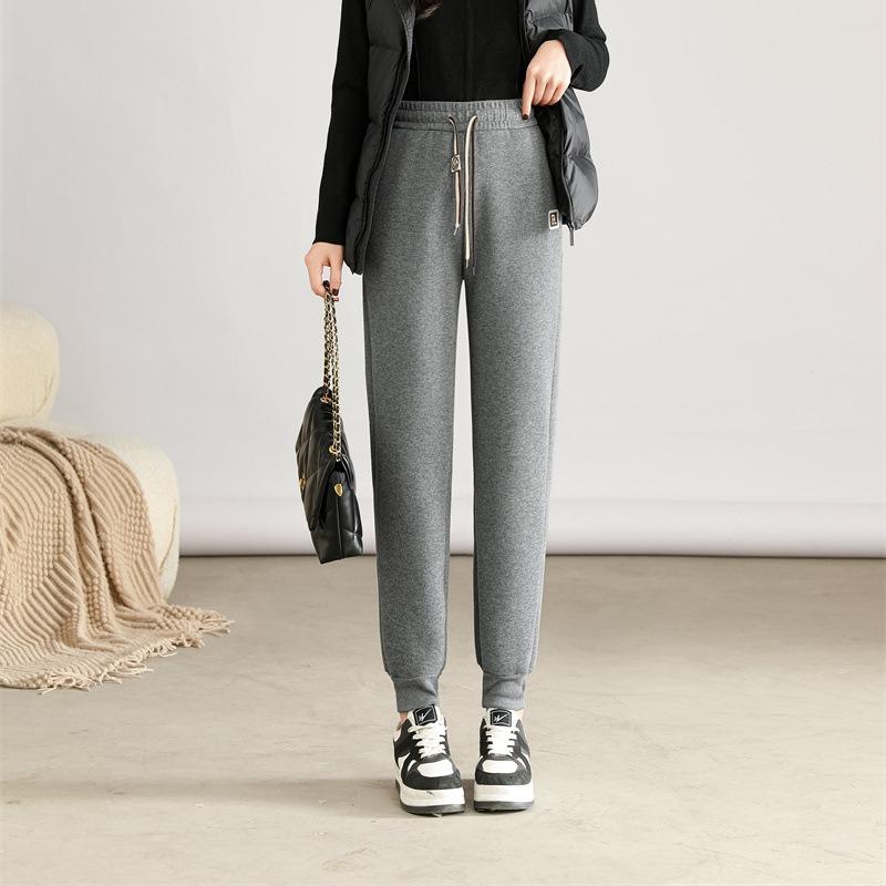 Winter Autumn Warm Women Pant Fashion High Waist Thick Loose Pants Solid Color All-Match Plush Sweatpants