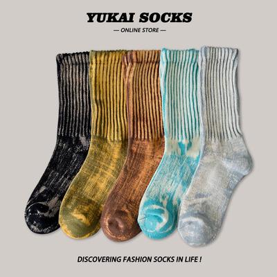 Trendy Industrial Tie-Dye Dicke Socken - Unisex Mid-Tube, Herbst/Winter Style