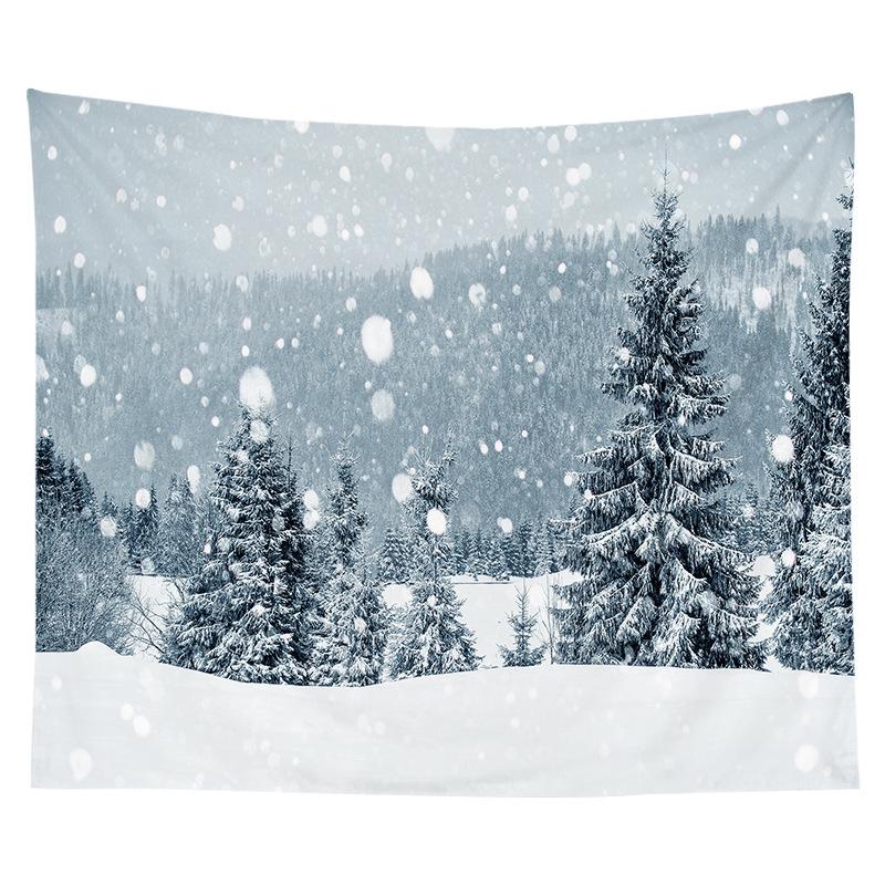 Nordic Christmas Tapestry Watercolor Christmas Tree Print Bedside Hanging Cloth Bedroom Background Cloth