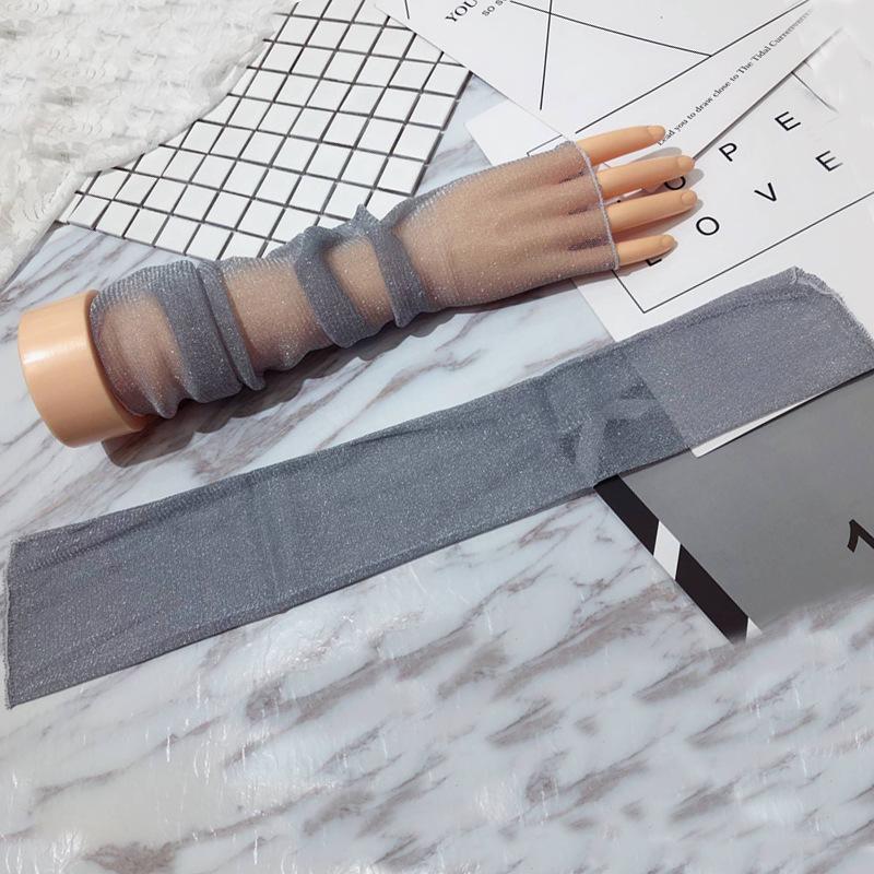 Summer Women Sexy Hollow Transparent Sun Protection Drive Breathable Cycling Fingerless Gloves Quick Dry Prom Cosplay Etiquette