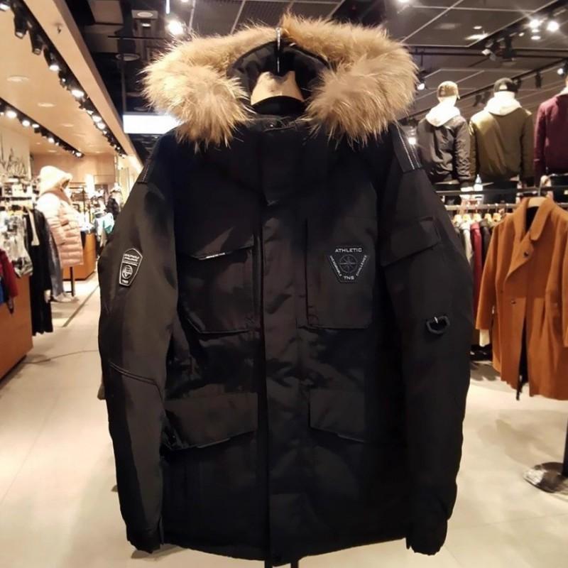 Mens Mid-Length Down Jacket Winter Warm Thick Coat Snow Travel Outdoor