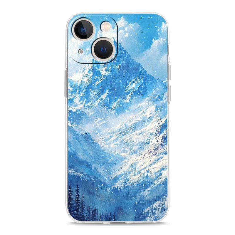 Phone Case For iPhone 16 Cases iPhone 15 12 13 14 16 Pro Max X XR XS Max 15 Plus iPhone11 Cover Landscape Winter Light Snow