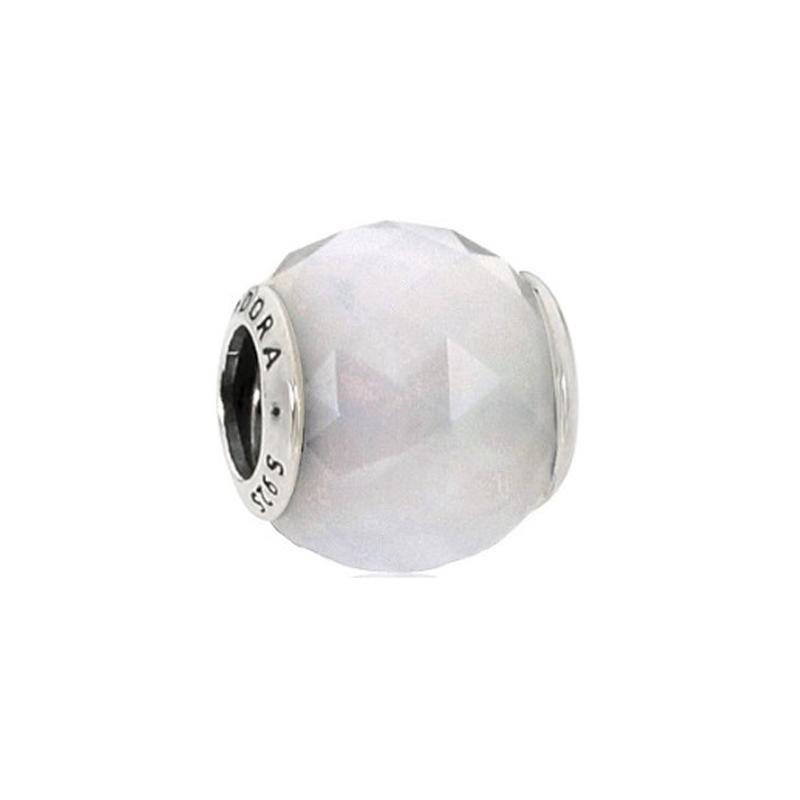 Pandora Fine faceted glass beads, milky white 791722NOW белый