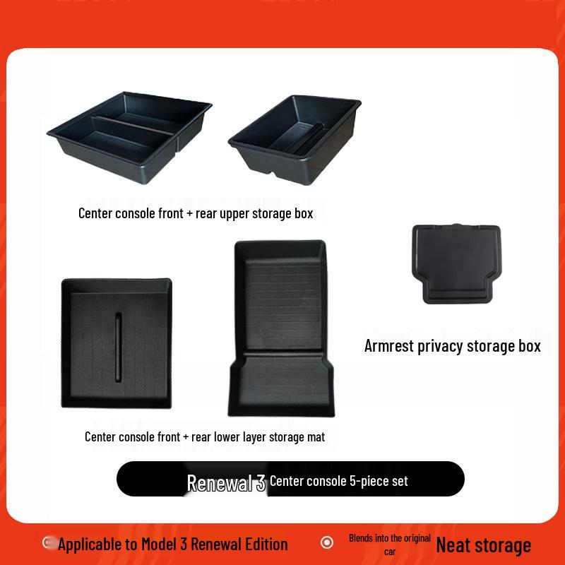 Tesla Model Y Mittelkonsolen-Aufbewahrungsbox - Aufgearbeitetes Innenraumzubehör