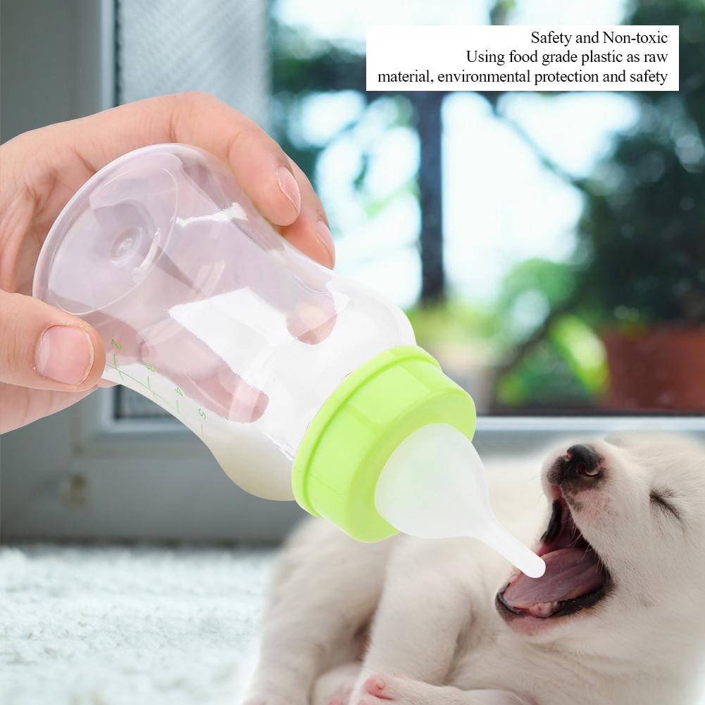 4pcs  Set Silicone Transparent Durable Milk Bottle Feeder for Pet Dog Cat 60ml