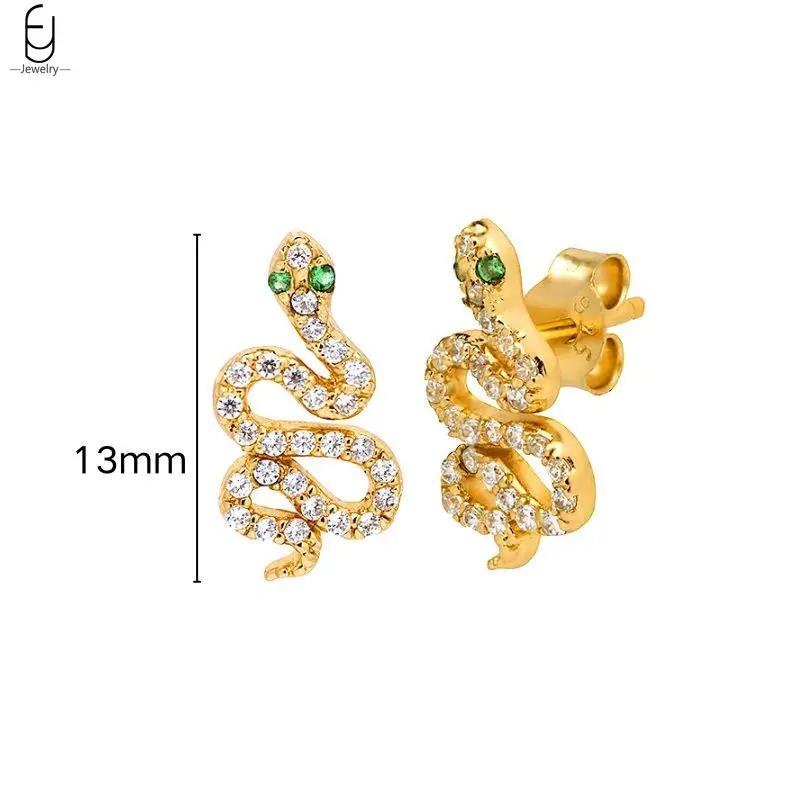 925 Silver Needle Vintage Snake Earrings Women Gold Round Ear Clips Punk Style Fashion Hoop Earrings Women Jewelry