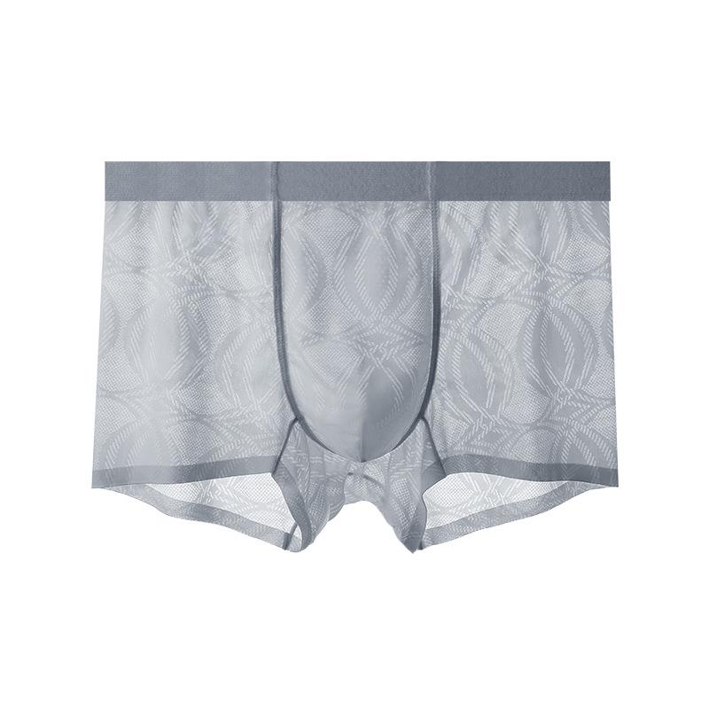 Мужские бесшовные боксеры из ледяного шелка - Антибактериальные, дышащие, быстросохнущие, летний комфорт XL