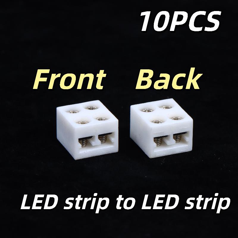 LED Strip Connector Kits 2/10Pcs 8mm 2Pin Screw Fixing No Soldering for Home DIY Decor