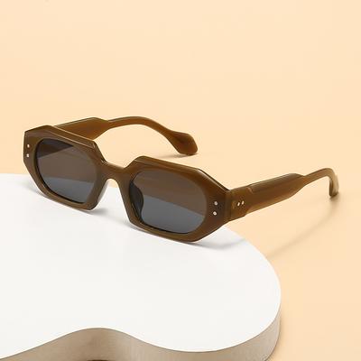 1 Stück Vintage Rechteckige Sonnenbrille für Damen Herren Polygon Rahmen Quadratische Sonnenbrille Blendschutz Brillen Unisex