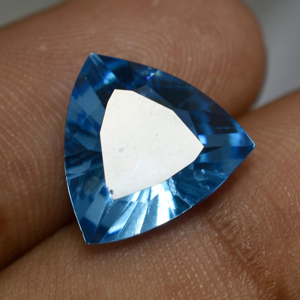 Natural Blue Sapphire Loose Gemstone 9.65 Ct Earring Trillion Cut September Birthday Birthstone