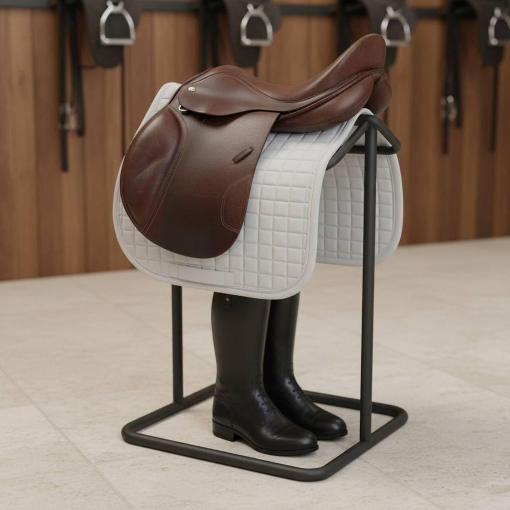 Heavy Duty Saddle Rack Movable Freestanding Stand Space Saving for Riders
