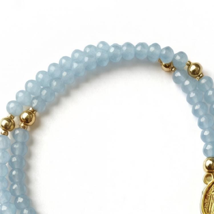 Fashionable Alloy Link Bracelet Ceramic Detail Crucifix Charm Link Chain For Birthday And Anniversary Gift