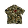 Summer Silk Thin Men's Mulberry Silk Short Sleeve Shirts Stock Old Goods Color Retro Hong Kong Style Baroque Oil Painting Shirts