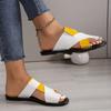 Autumn Color-Block New Style Summer Fashion Breathable Flat Toe Slippers