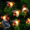20/50/100 LED Solar Niedliche Biene Fee Lichterkette Gartenlichter 8 Modi Außenbeleuchtung für Blumenzaun Weihnachten Hochzeitsdeko