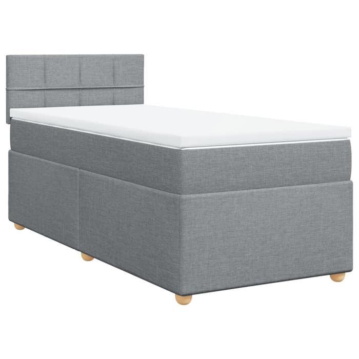 VidaXL Sommier à lattes de lit avec matelas Gris clair 100x200cm Tissu 3288891
