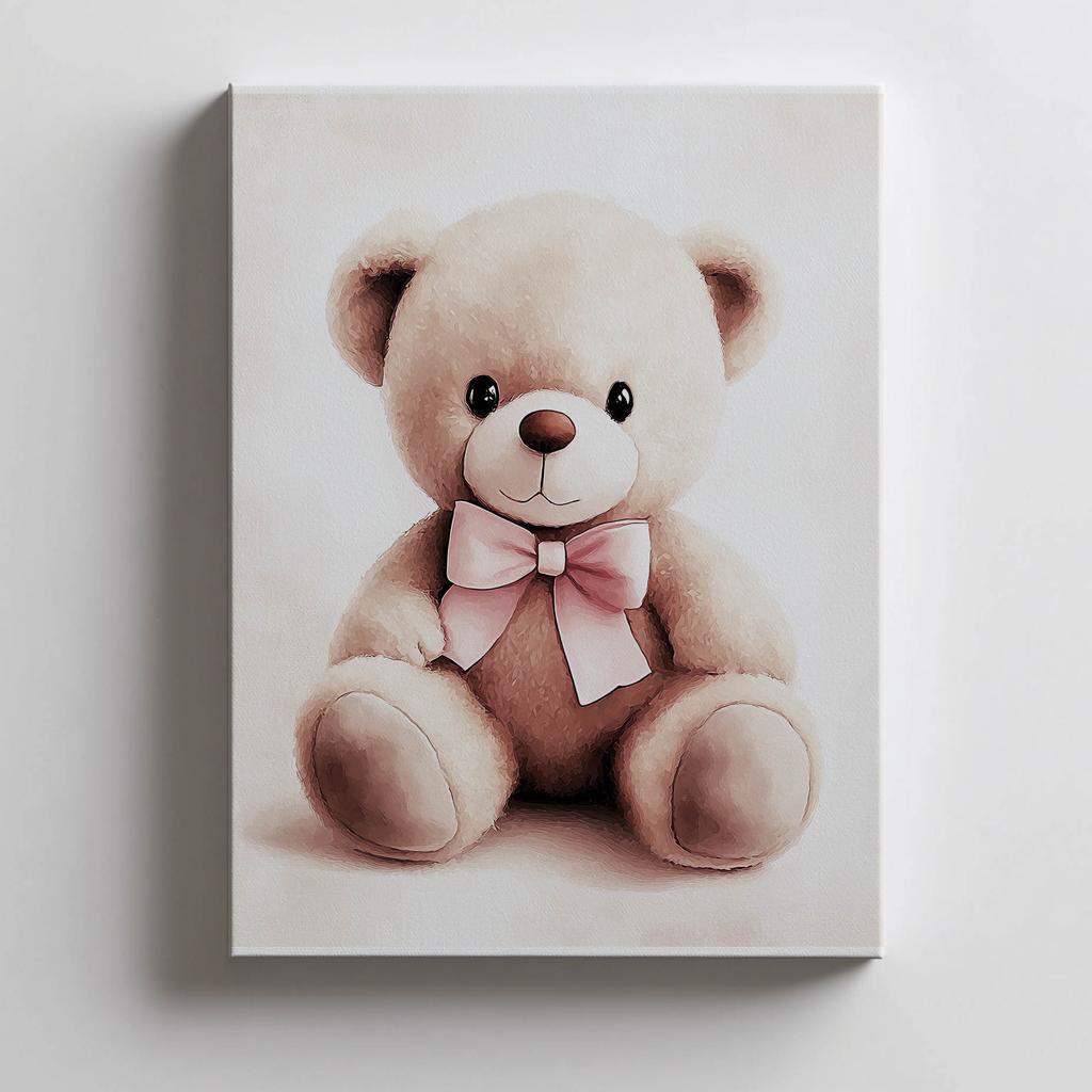 Plakat Uroczy Miś W Różowej Muszce Plakat Uroczy Miś W Różowej Muszce, 40X50 Cm, Bez Ramy, Papier Matowy 230 Gsm