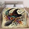 Witch Blanket Magic Moon Bat Broom Soft Warm Cozy Throw for Bed Sofa Living Room Gift