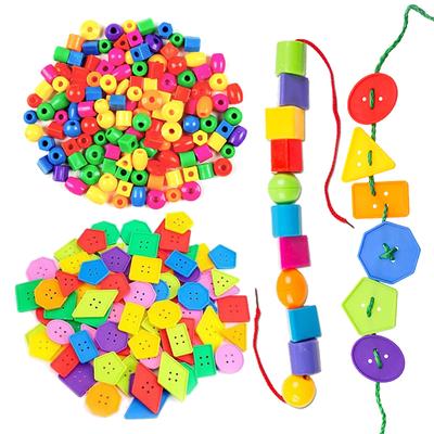 Threading Block Toys Plastic Bead String Bundle Storage Bag Developmental Toys Children Birthday Gift Early Education TMZ