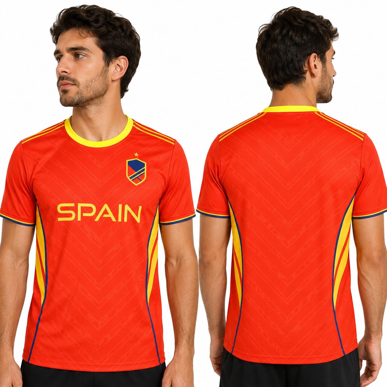 KNK Football Fan Jersey Dry-Fit National Team Colours Supporter T-Shirt Spain XL XL