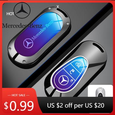 Hot Car Sticker Alloy Car Key Case Cover Shell Fob For Mercedes Benz C E S Class GLC W206 W223 W214 E300 C260 C300 S450 S500 S40