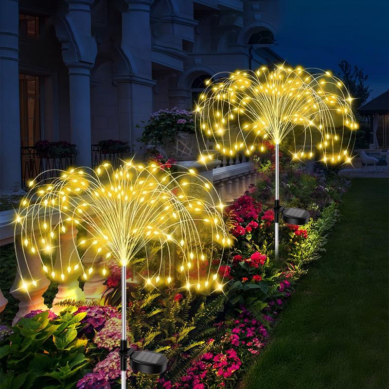 420LED Firework Lights Garden Decor Solar Power Outdoor Waterproof Pathway Flowers Lights for Patio Walkway Yard