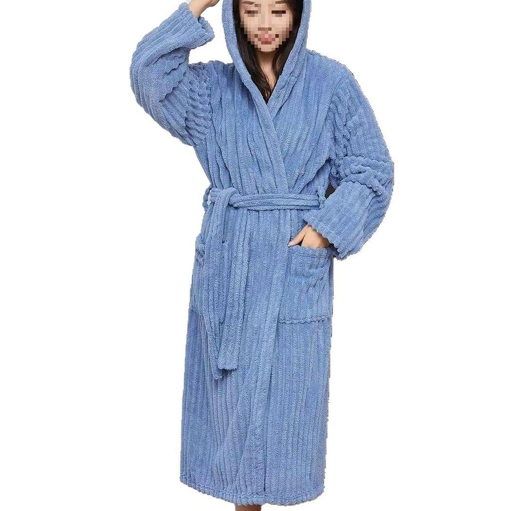 Unisex Pocket Hooded Bathrobe - Soft and Comfortable, Essential for Home