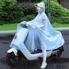 Regenmantel für Elektroroller, Doppelsitz, Eltern-Kind, Langer Stil, Ganzkörper, Starkregen-Schutz, Motorrad-Spezifisch, Transparenter Regenponcho