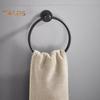 Suction Cup Towel Ring Wall-Mounted Metal Holder Solid Color Easy To Install Bathroom Hand Towel Holder Hanger Hook