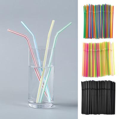 100PCS Disposable Straws, Colorful Bendable And Straight Straws, Food-Grade PP Safe Drinking Straws for Milk Tea Juice Drinks Party Use