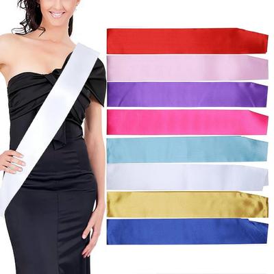 Party-Schärpe, blank, einfarbig, Kostüm-Zubehör, Stoff, Braut, Schultergurt, Hochzeit, Preisverleihung, Schärpe, Etikette, Band, Dekoration