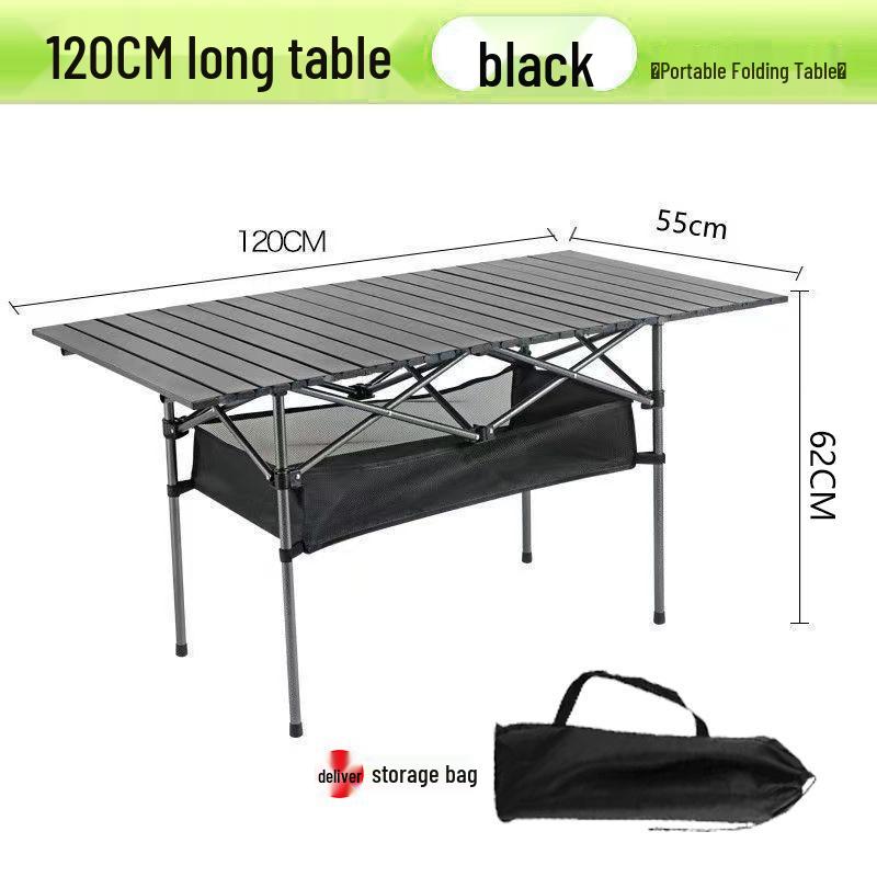 Durable Portable Metal Folding Camping Table for Outdoor, Night Market, Car-Mounted, and Barbecue Use