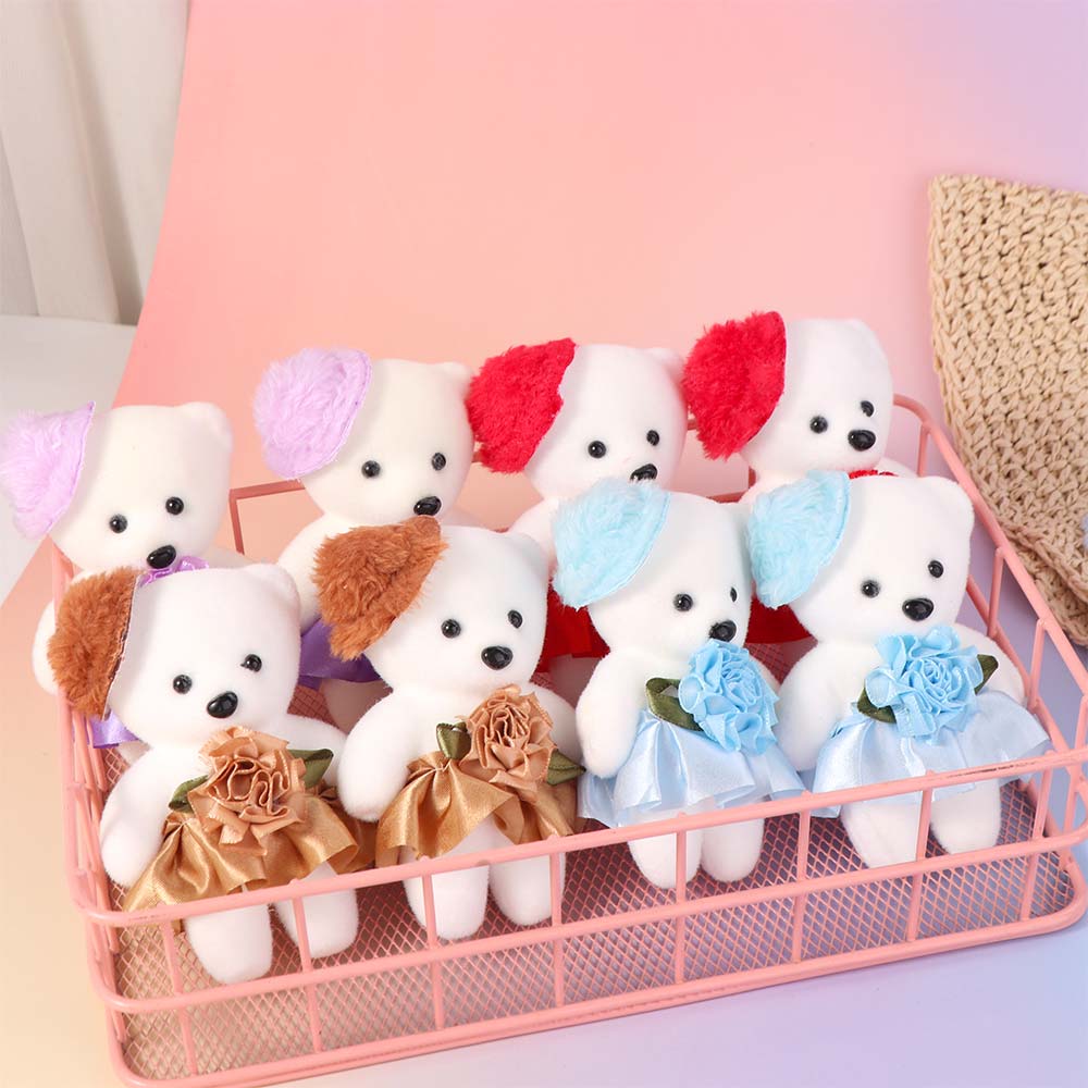 10pcs/set Foam Bear Bear Foam Toys Doll Cartoon Mini Bear Flower Bouquet DIY 11cm Cartoon Bouquet Doll Valentine's Day