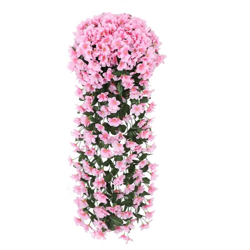 Realistic Silk Plastic Violets Wall Mounted Floral Display Maintenance Frees Indoor Decorative Flower Accessory